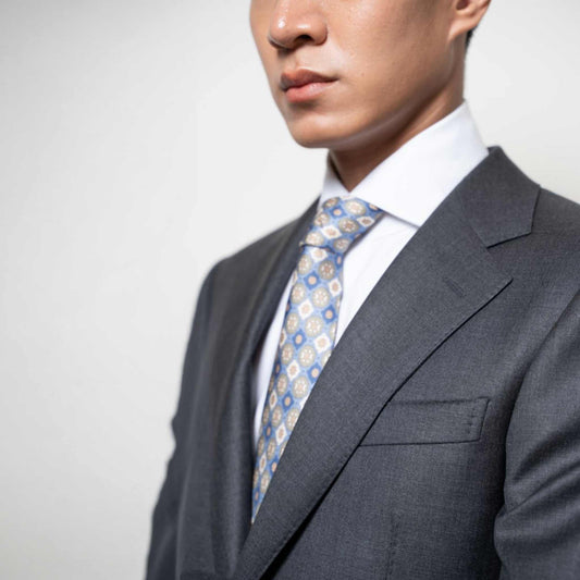 Classic Wool Suit Jacket - Grey