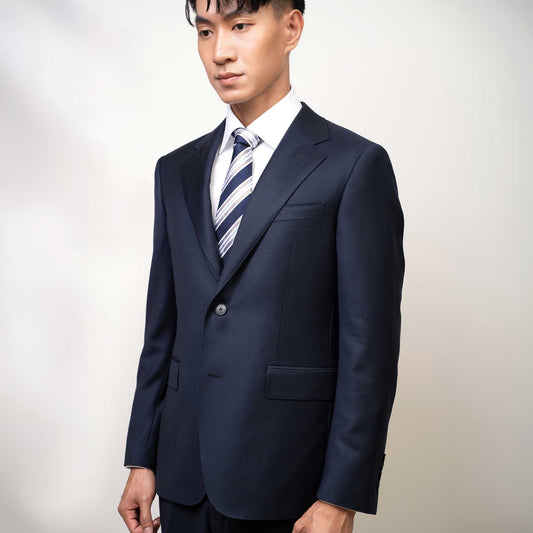 Classic Wool Suit Jacket - Blue