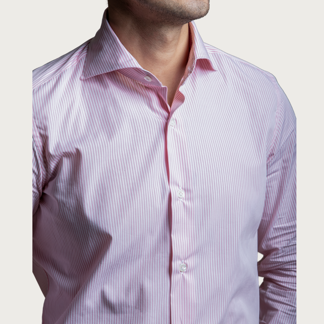 Pink Stripe Formal Long Sleeve Shirt