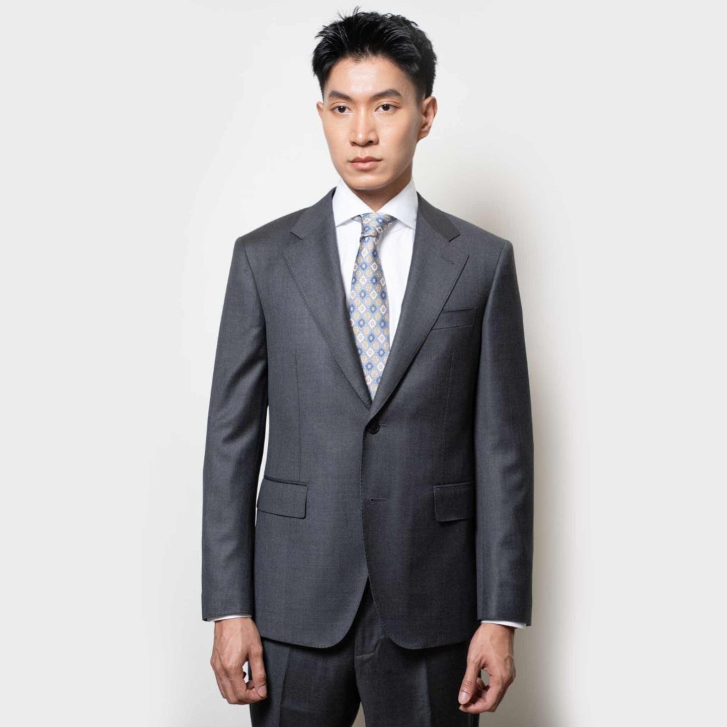 Classic Wool Suit Jacket - Grey