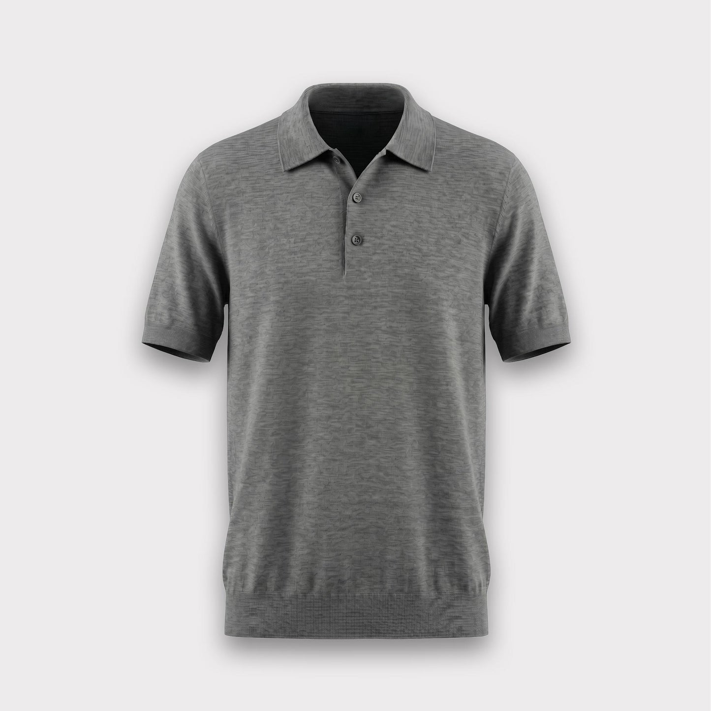 Wool & Silk Machine-Washable Polo Shirt - Dark Grey