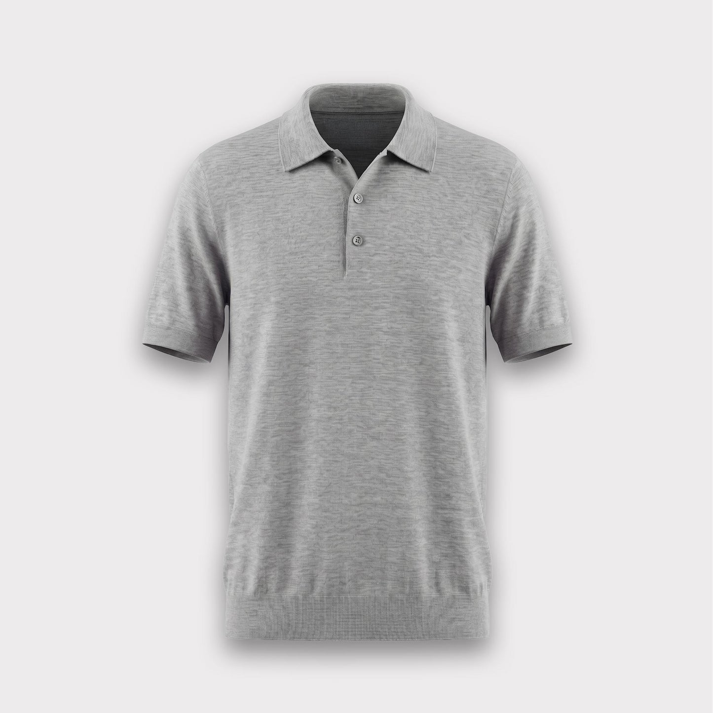 Wool & Silk Machine-Washable Polo Shirt - Grey