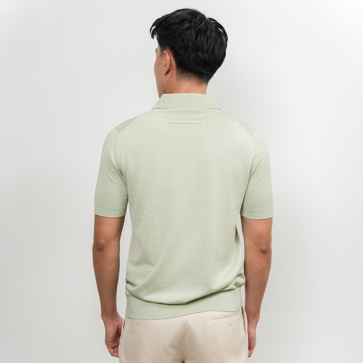 Wool & Silk Machine-Washable Polo Shirt - Mint