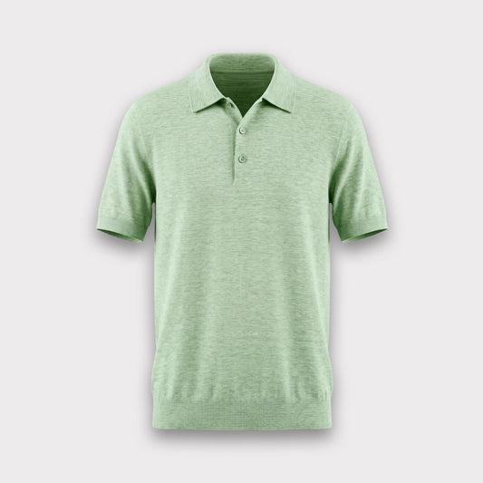 Wool & Silk Machine-Washable Polo Shirt - Mint