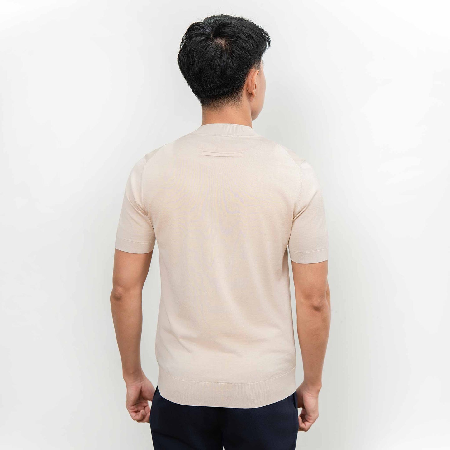 Wool & Silk Round Neck Knitwear - Beige