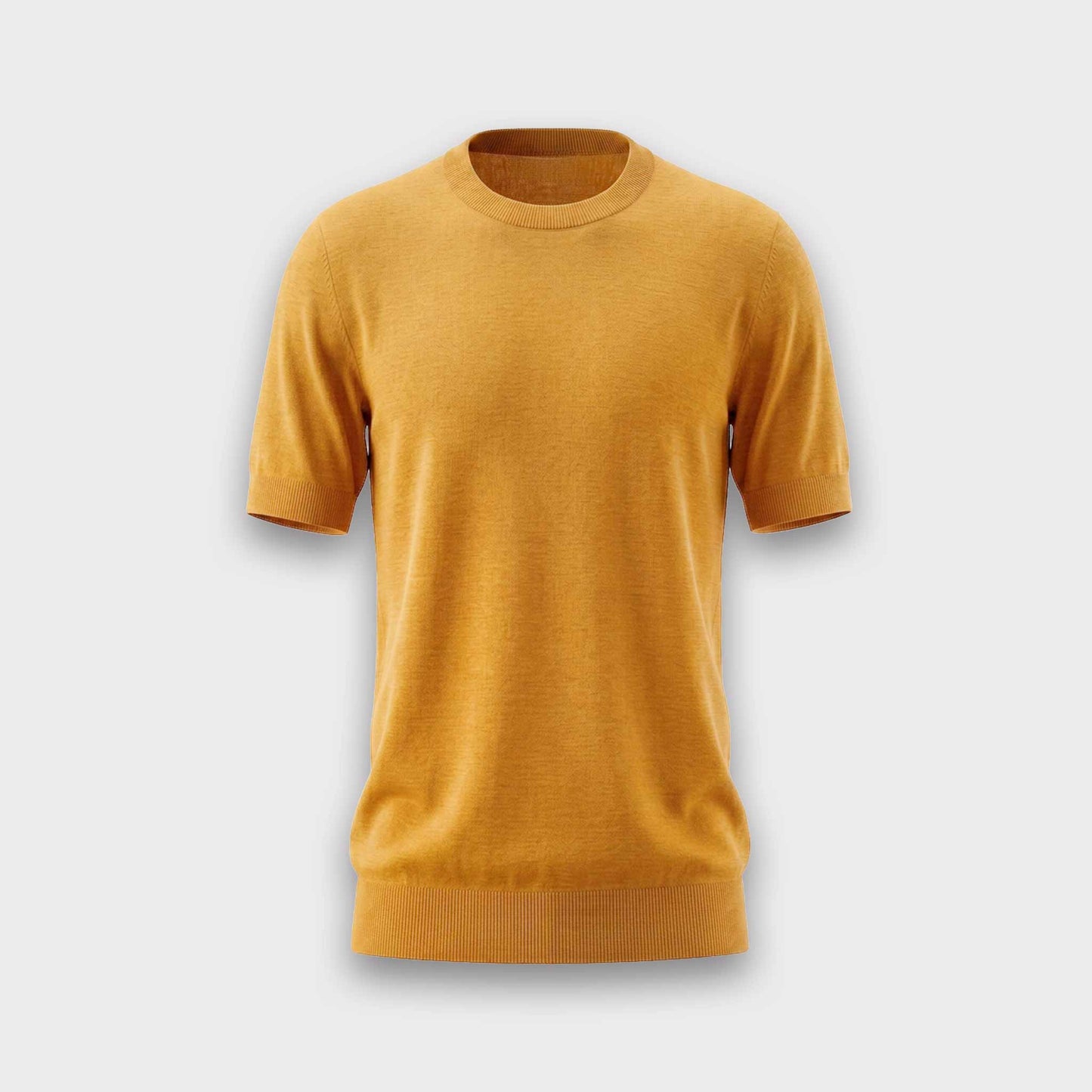 Wool & Silk Round Neck Knitwear - Camel