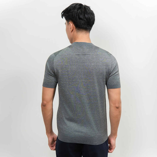 Wool & Silk Round Neck Knitwear - Dark Grey