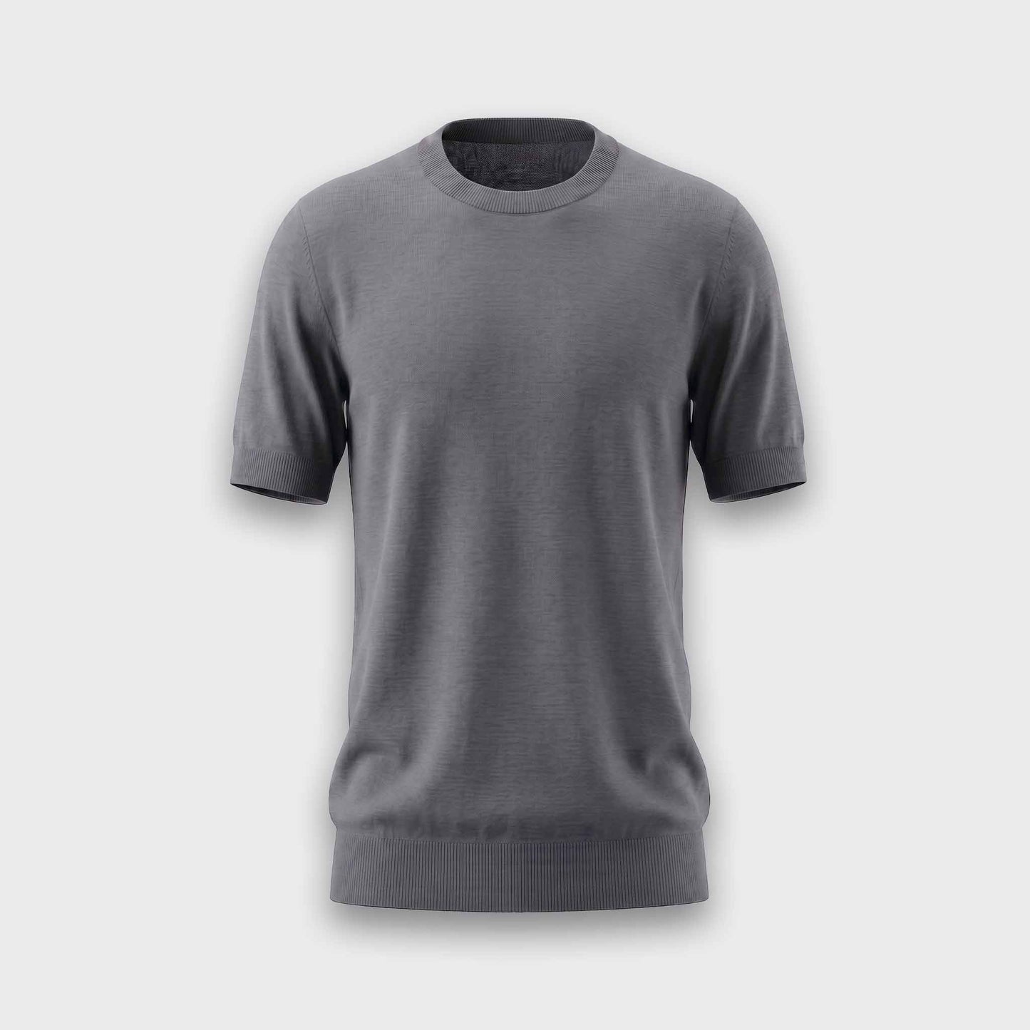 Wool & Silk Round Neck Knitwear - Dark Grey