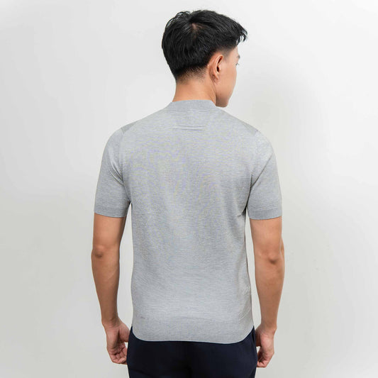 Wool & Silk Round Neck Knitwear - Grey