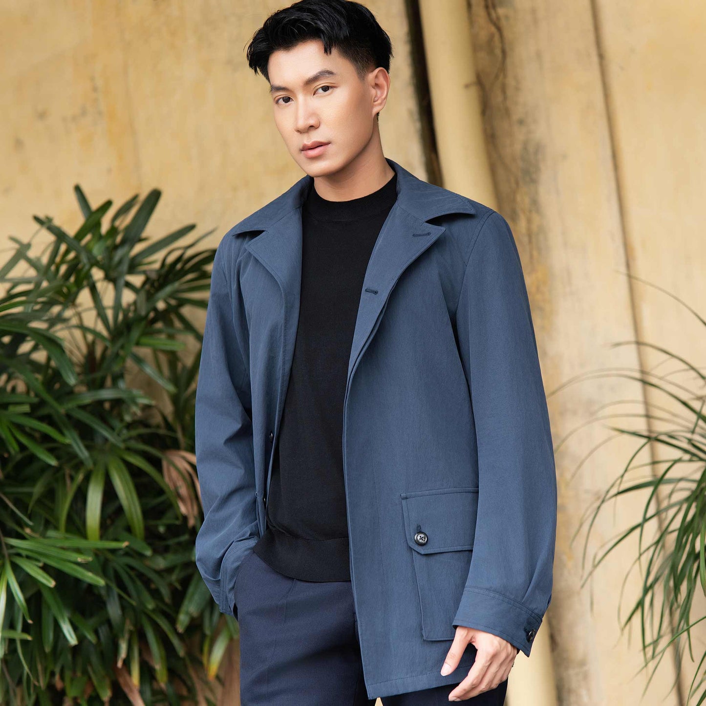 Ring Jacket Safari Jacket - Navy