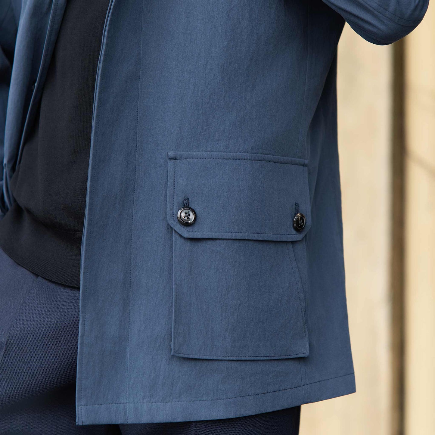 Ring Jacket Safari Jacket - Navy