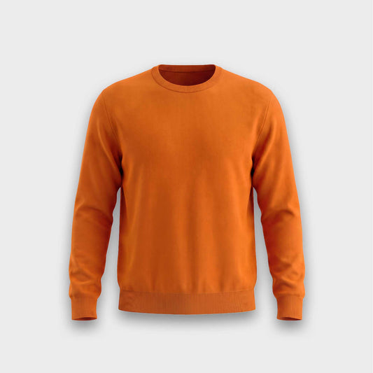 Classic Crew-Neck Sweater - Orange